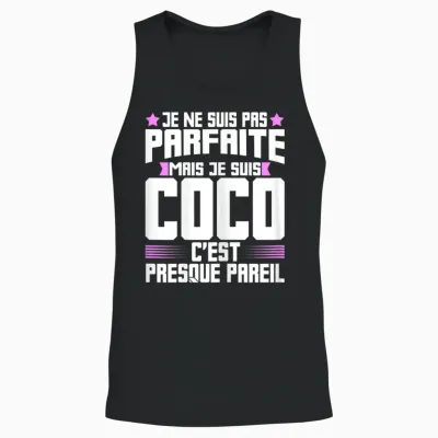 Coco Parfait | Quote Humour Coco Nickname Coco T-Shirt, Black, Female X-Small Unisex Tank Top - Black