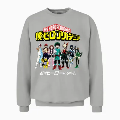My Hero Academia Class 1a Group Shot Anime Unisex Sweatshirt - Ash