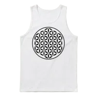 Flower of Life - Vector Kompact Unisex Tank Top - White – 1