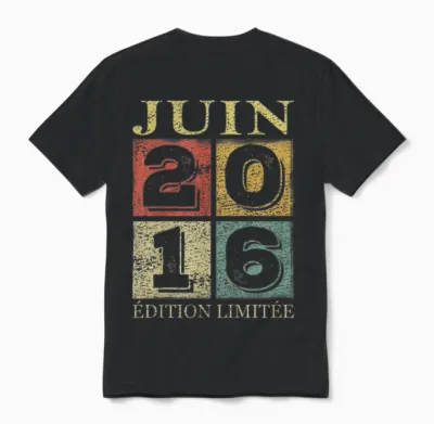 Enfant 10 Ans Garçon 2016 Anniversaire Juin 10 Ans Garçon 2016 Unisex T-Shirt - Black