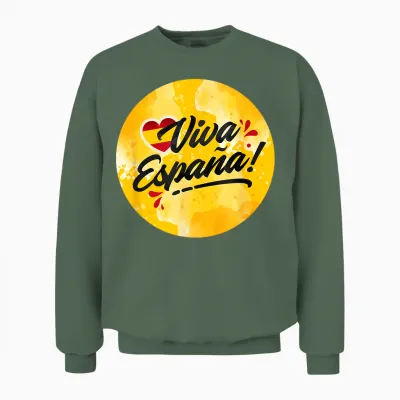 Spanien Flagge Spain Flag Damen Espana Deko Kinder Espana Unisex Sweatshirt - Military Green