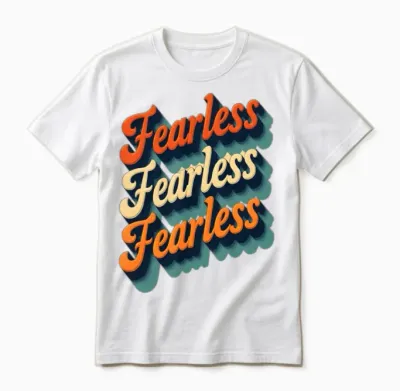 Fearless Retro Vintage Typography Unisex T-Shirt - White