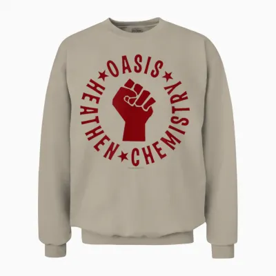 Oasis Amazon Exclusive Heathen Chemistry 2002 Olive Unisex Sweatshirt - Sand