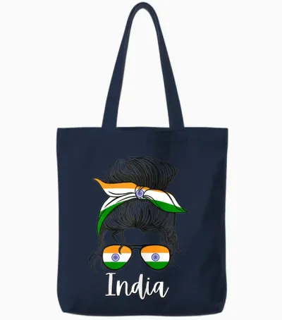 Bhaarat Kee Ladakee Indian Girl Bhaarat Indien Mädchen Damen Tote Bags - Navy