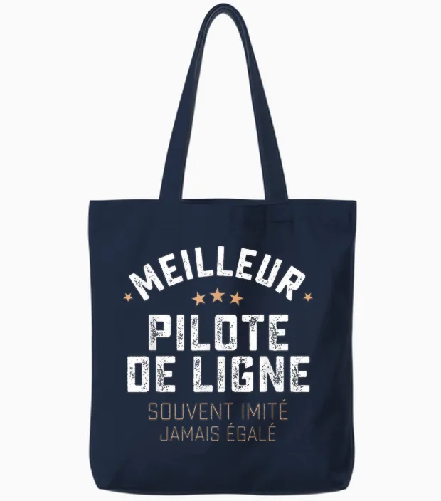 Funny Gift Man Craft Line Pilot Humor T-Shirt, Black, S Tote Bags in Navy