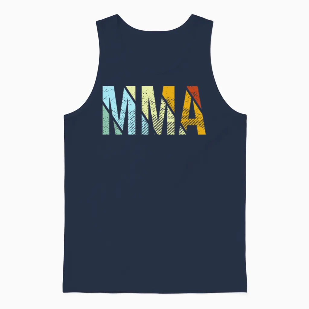 Mma Retro Boxing & Gift Unisex Tank Top in Navy