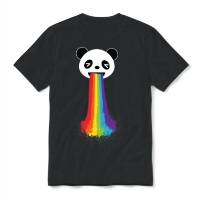 Gay Panda Lgbt Pride Unisex T-Shirt - Black