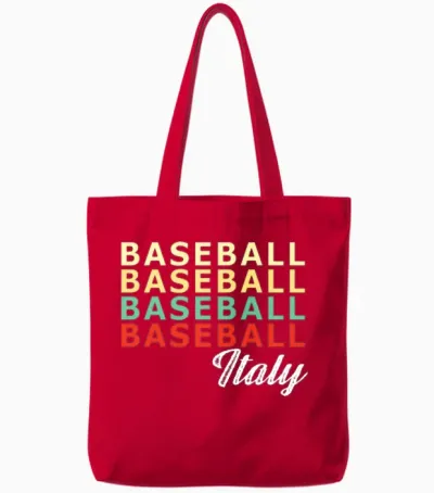 Italy Baseball Retro Color Tote Bags - Red
