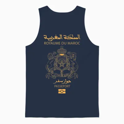 Passeport Marocain Fierté Marocaine Royaume Du Maroc Cadeau Unisex Tank Top - Navy