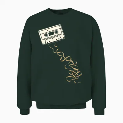 Retro Cassette Ribbon Unisex Sweatshirt - Forest