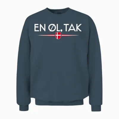 En øl Tak - Denmark T-Shirt, Black Unisex Sweatshirt - Dark Heather