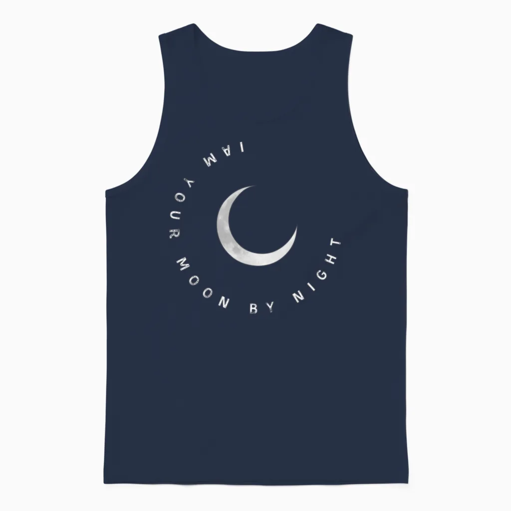 Moon | Couple Matching - Couples & Unisex Tank Top in Navy