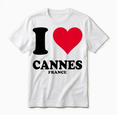 I Love Cannes T-Shirt, White, S Unisex T-Shirt - White