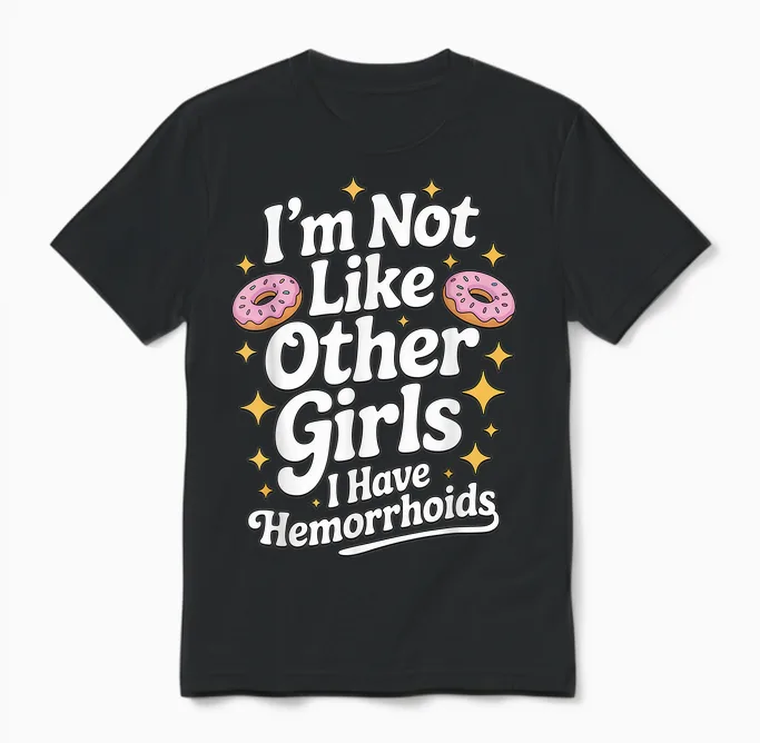 Embarrassing Shirt Hemorrhoids Inappropriate Adult Humor Unisex T-Shirt in Black