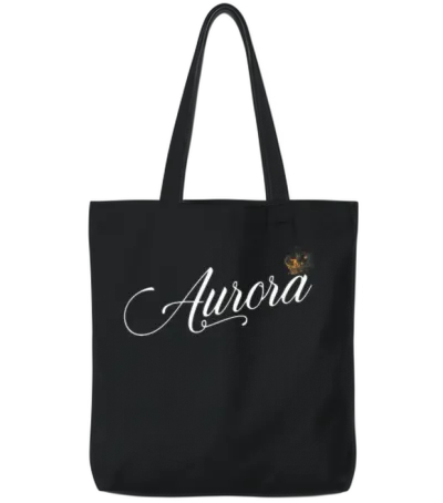 Aurora Custom Name for Women Kids Toddlers - Tote Bags - Black