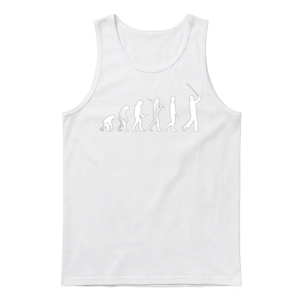 Funny Golf Evolution for Golfers Golf Players Unisex Tank Top - White
