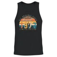 Retro 1977 August Unisex Tank Top - Black – 2