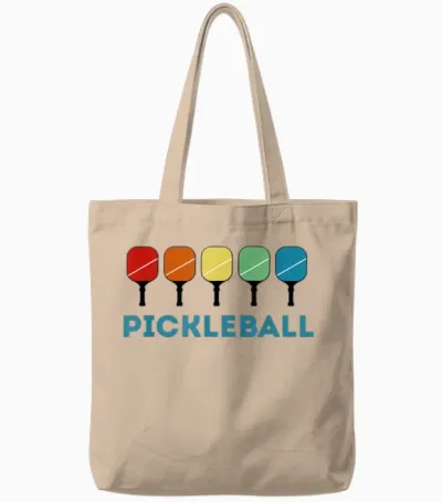 Funny Pickleball Retro Vintage Tote Bags - Natural