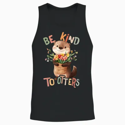 Baby Otter Mit Blumen Sei Nett Otters Mädchen Tochter Sohn Unisex Tank Top - Black