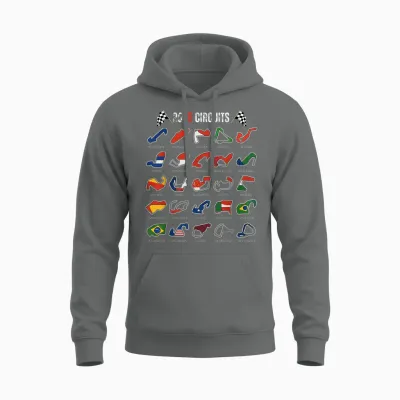 Calendar 2026 Circuit Race Car Silhouette Unisex Hoodie - Graphite Heather