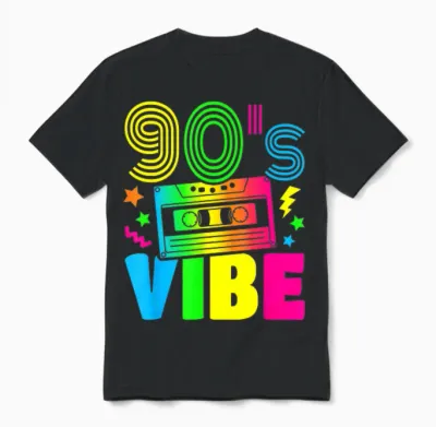 90s 90s Vibe 90s Costume Party Outfit T-Shirt, Black Unisex T-Shirt - Black