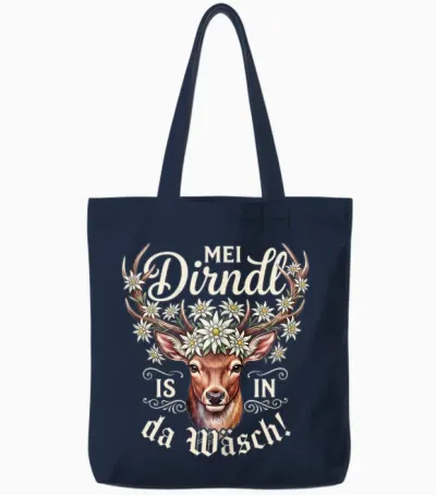 Passend Für Oktoberfest Damen T-Shirt Dirndl Outfit Trachten Tote Bags - Navy