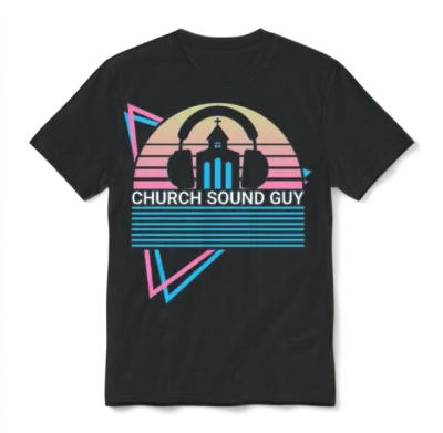 Church Sound Guy Retro Unisex T-Shirt - Black