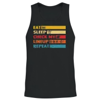 Fantasy Football Eat Sleep Check My Lineup Unisex Tank Top - Black – 2