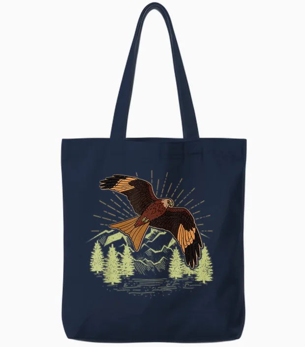 Rotmilan Greifvogel Vogel Biologe Ornithologe Vogelmotiv Tote Bags in Navy