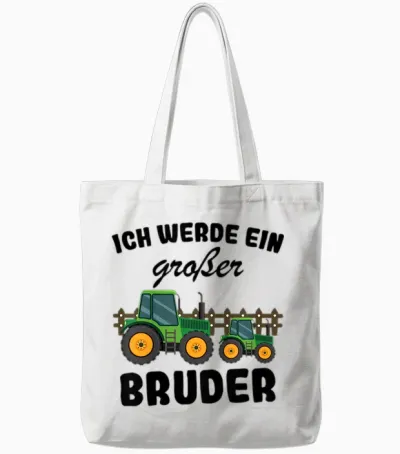 Ich Werde Großer Bruder 2026 Traktor Tote Bags - White