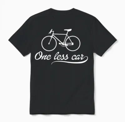 Bicycle - One Less Cars Unisex T-Shirt - Black