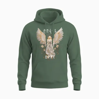 Guardian Angel Wings Angel Wings Saint Angel T-Shirt, Black Unisex Hoodie - Military Green