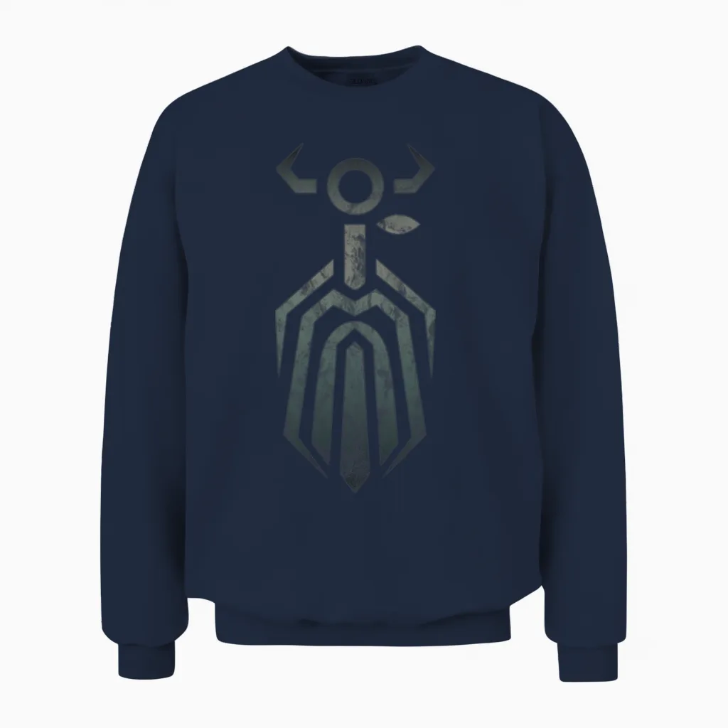 Odin God Asgard Nordic Viking Pagan Druid Eye Face Unisex Sweatshirt in Navy