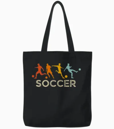 Team Soccer Lover Retro Vintage Sports Tote Bags - Black