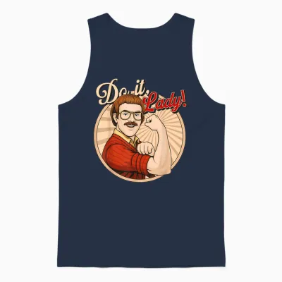 Do It Lady! Trending Funny Saying Unisex Tank Top - Navy