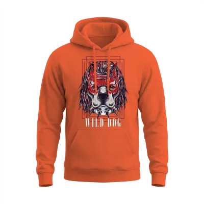 Rebel Dog Unisex Hoodie - Orange