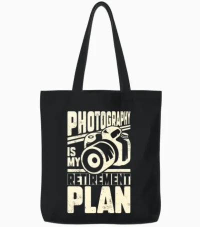 Photography Is My Retirement Plan Tote Bags - Black