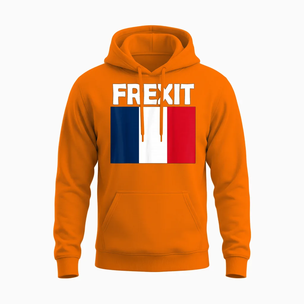 Frexit Retrait De La France De L'union Européenne Anti Eu Unisex Hoodie in Safety Orange