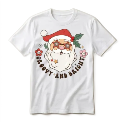 Retro Christmas Unisex T-Shirt - White