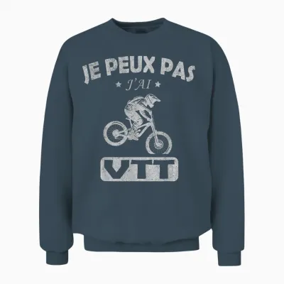 Je Peux Pas J'ai Mtb Bike Bike Cyclist Cycling Mountain Unisex Sweatshirt - Dark Heather