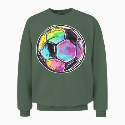 Graphique Ballon De Foot T-Shirt Haut De Gamme Unisex Sweatshirt - Military Green