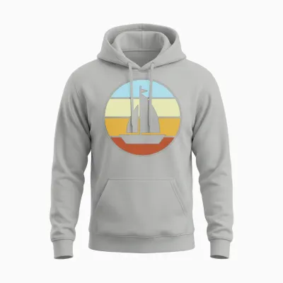 Sailing Retro Unisex Hoodie - Ash