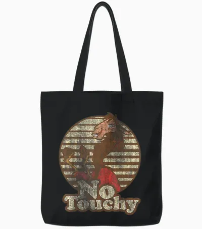 Disney Emperor's New Groove Kuzco Llama No Touchy Short Sleeve Tote Bags - Black