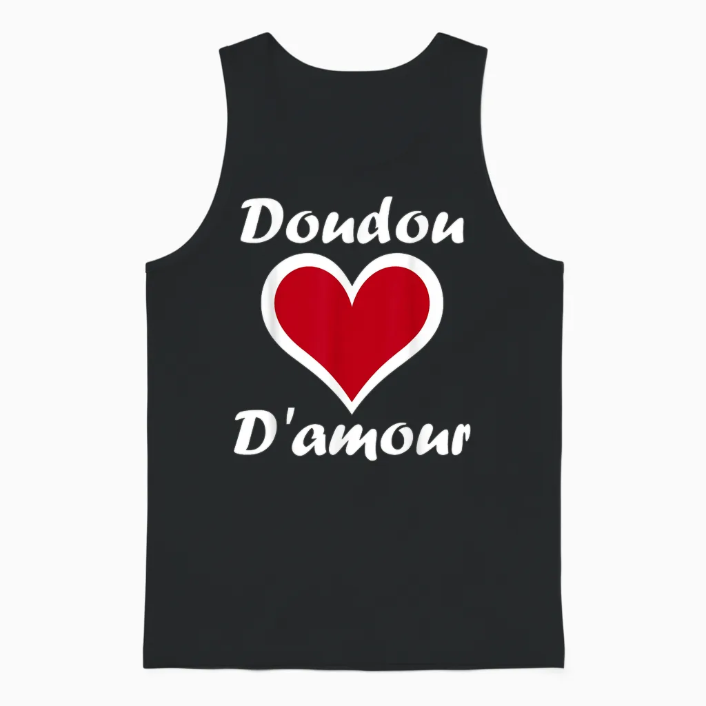 Chéri Nickname Doudou Father's Day Dad Love Comforter T-Shirt, Black, S Unisex Tank Top in Black
