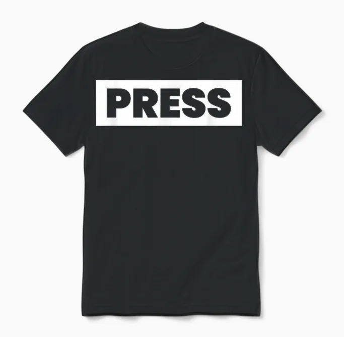 Press Design Saying Press Media News Journalists Press Unisex T-Shirt in Black
