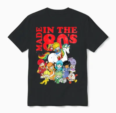 Rainbow Brite Made in the 80's Distressed Group Shot Unisex T-Shirt - Black