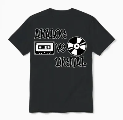 Analog vs Digital - Music Production Design Unisex T-Shirt - Black