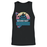 Funny Kayak Kayaking Retro Unisex Tank Top - Black – 2