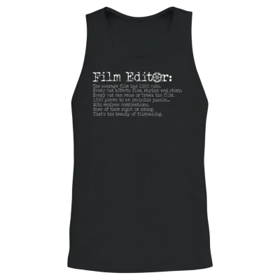 Film Editor Dad Videographer Video Filmmaking Unisex Tank Top - Black