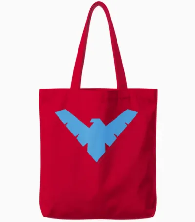 Dc Comics Nightwing Classic Superhero Blue Logo Tote Bags - Red